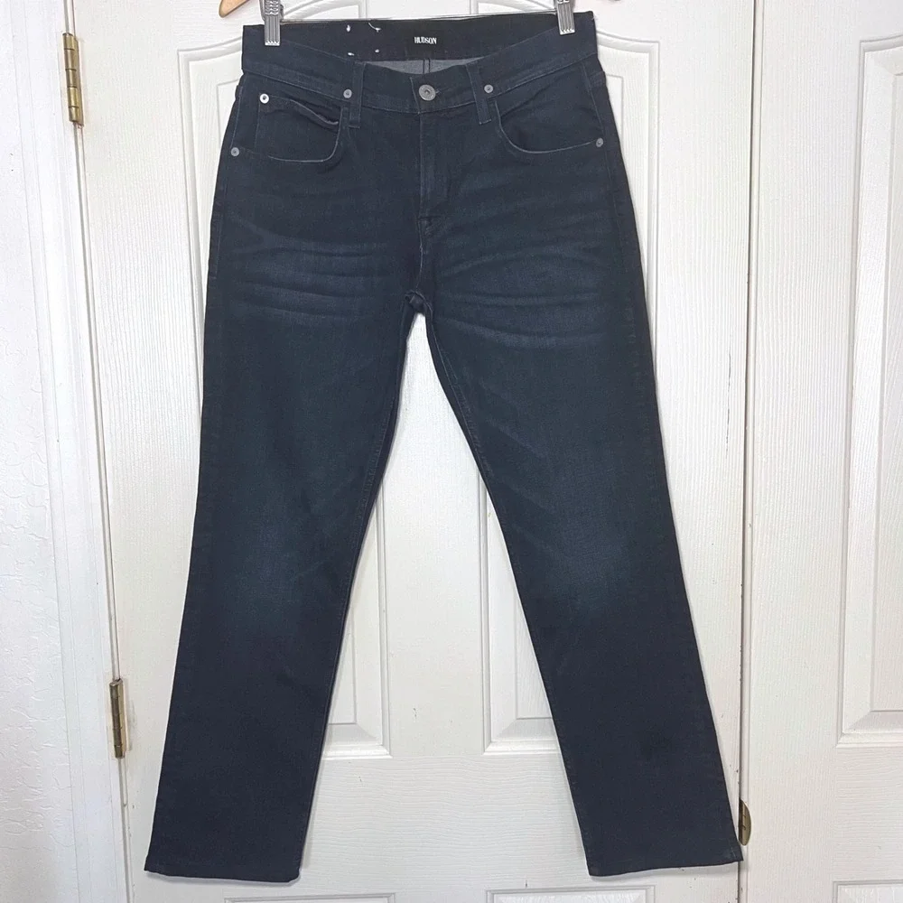 Hudson Blake Slim Straight Mens Dark Indigo Denim Jeans Size 30